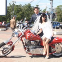 свадебная фотосессия с мотоциклами